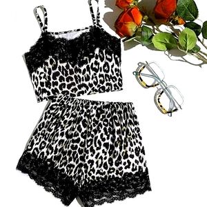 "Natural Instincts" Eyelash Leopard Pajama Set